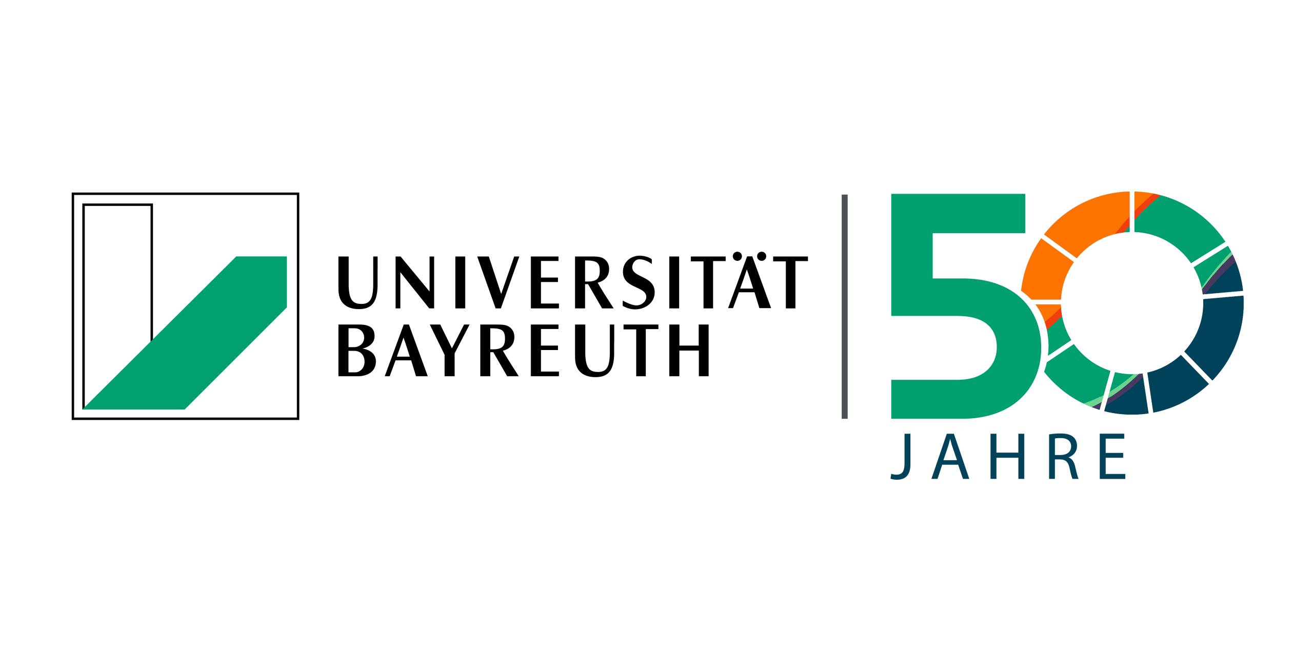 Logo der Universität Bayreuth zum 50-jährigen Jubiläum